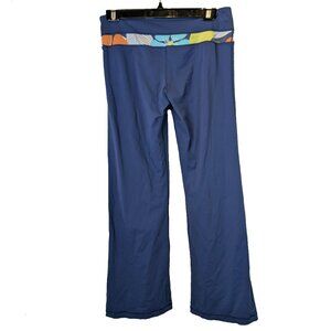 Blue wide leg Lululemon Floral inset Size Large